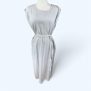 Hello Nite‎ NWT SZ Med Sea Salt cotton sheath midi dress with belt